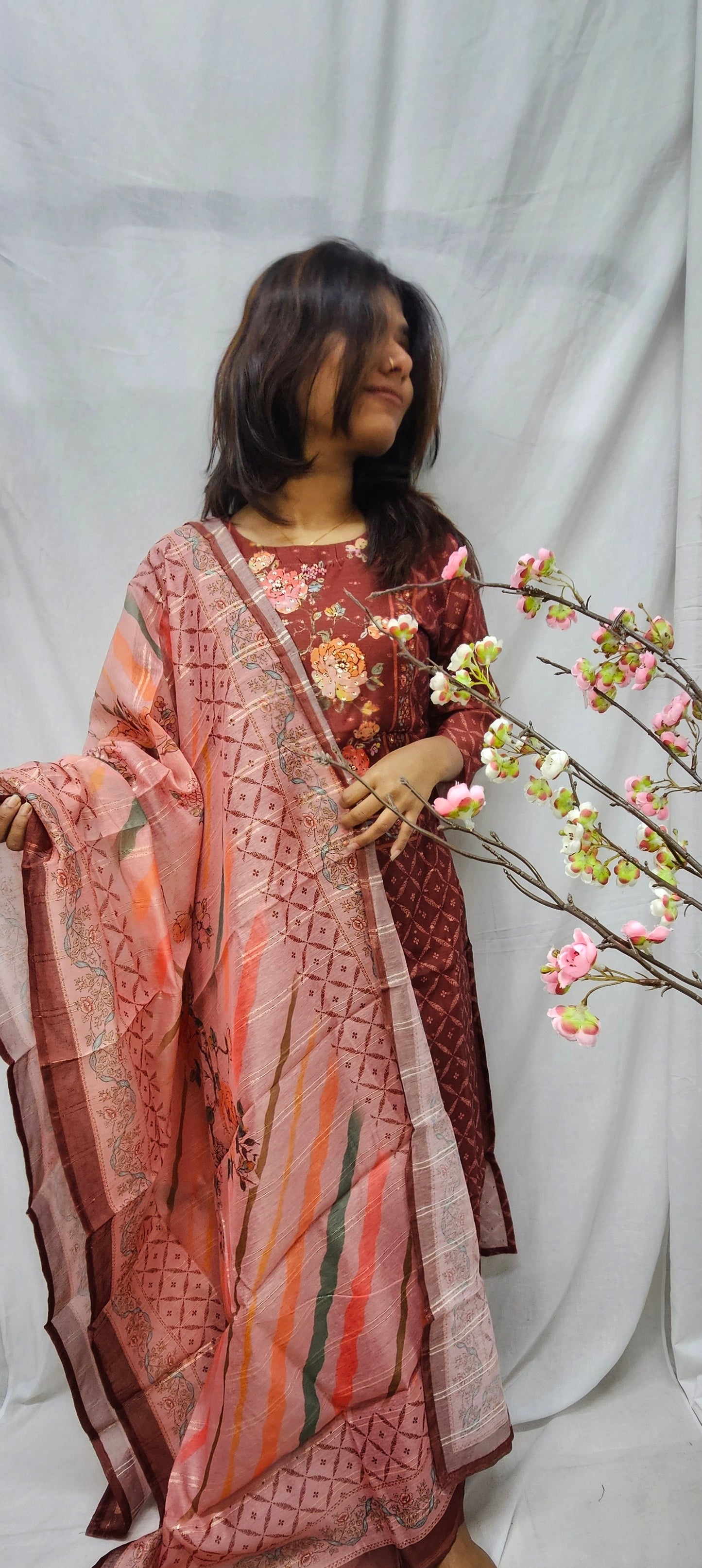 Chanderi Silk 3 pc Salwar Suit Set