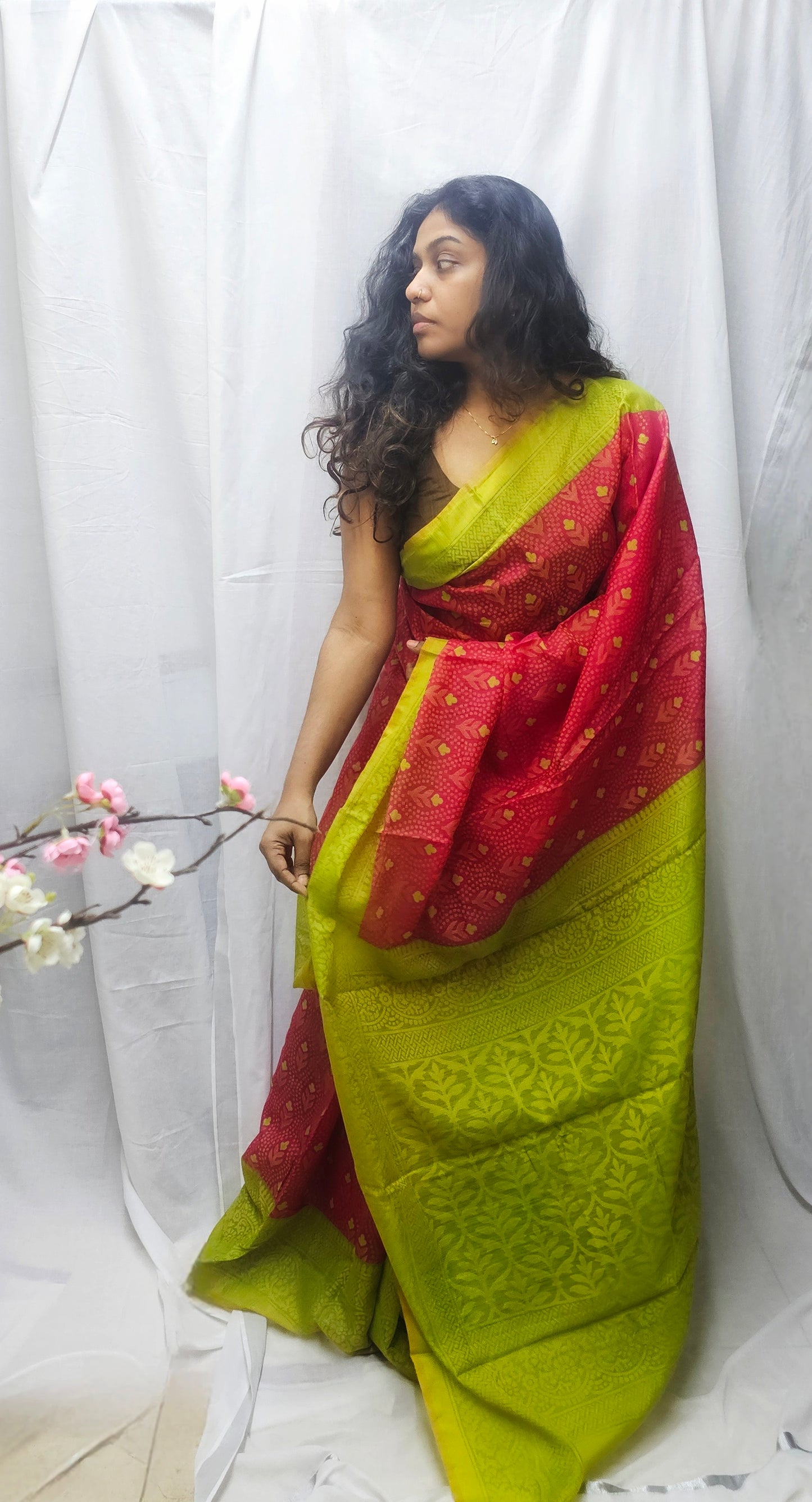 Beautiful Braaso Silk Saree In Vibrant Red Shade