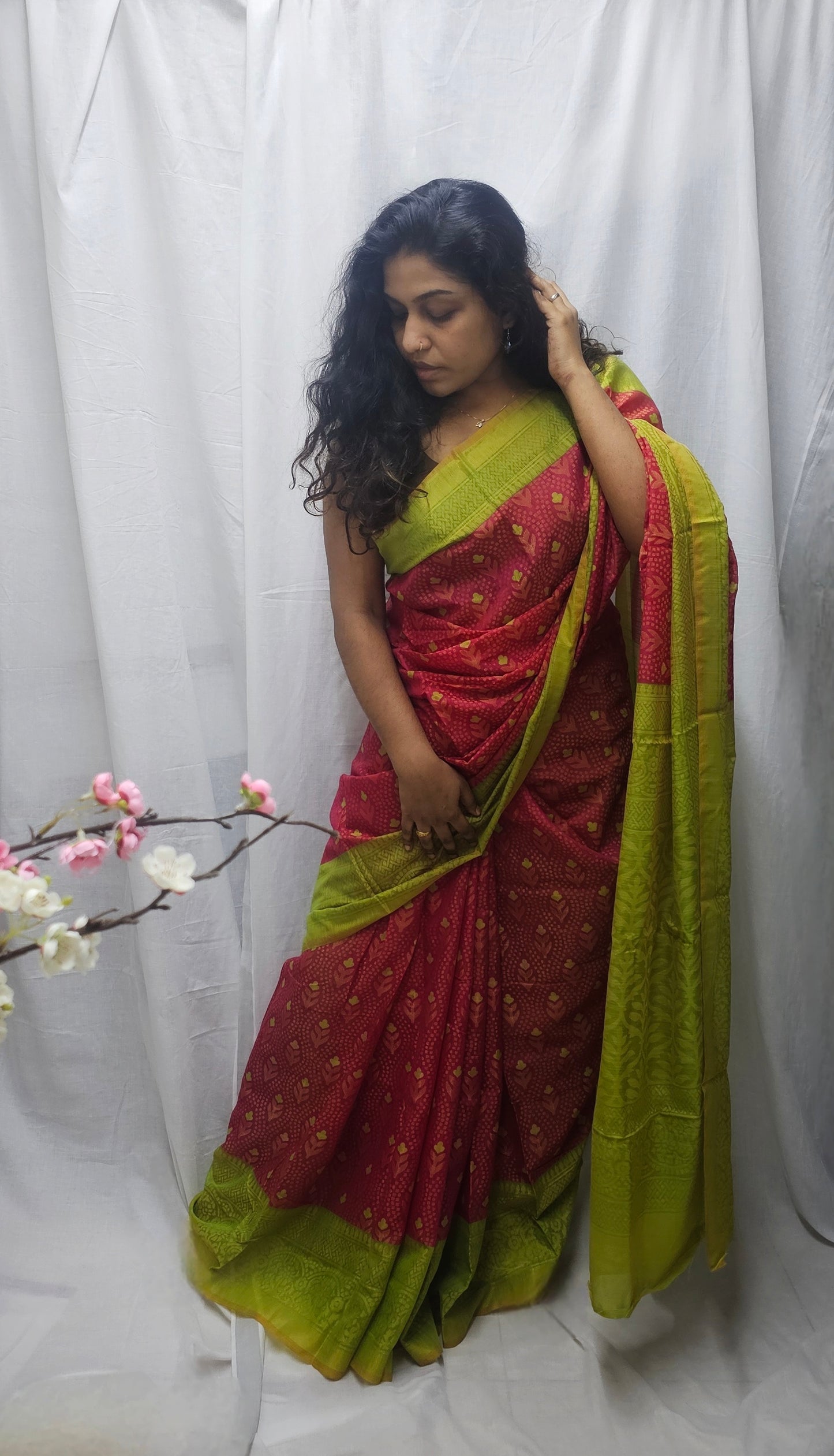 Beautiful Braaso Silk Saree In Vibrant Red Shade