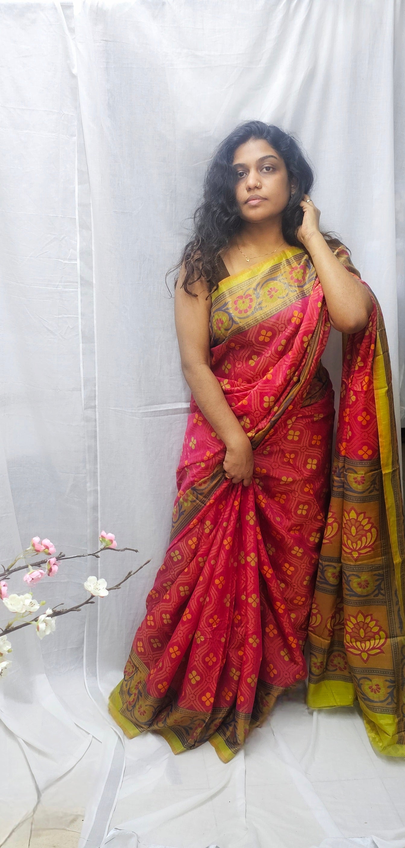 Beautiful Braaso Silk Saree In Vibrant Shade