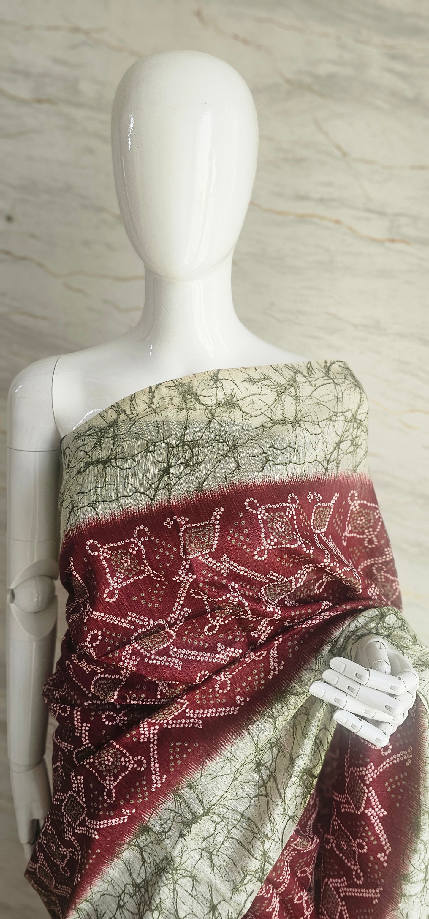 Breezy and beautiful Linen blend sarees with ikat motifs and marble dyestyle pattern
