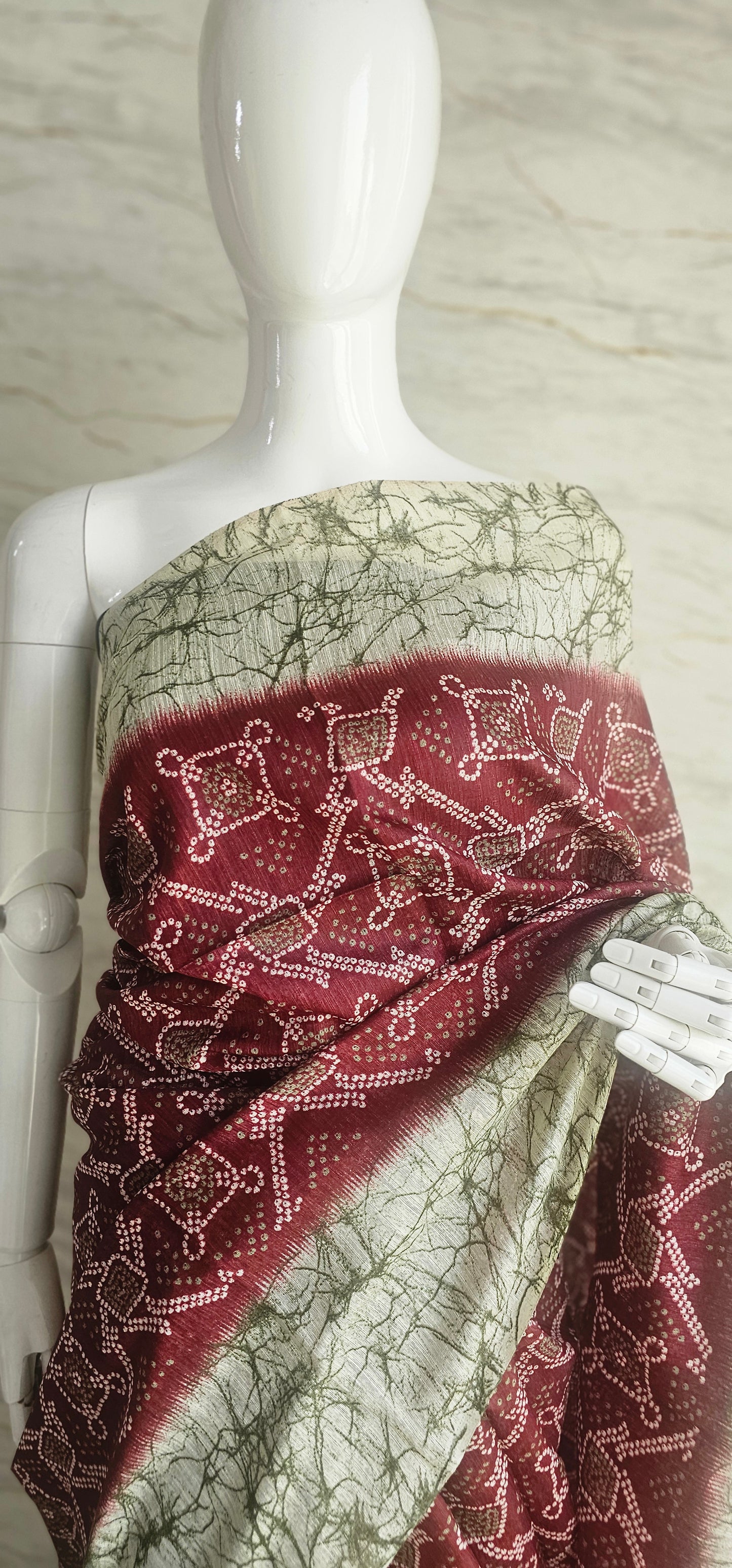 Breezy and beautiful Linen blend sarees with ikat motifs and marble dyestyle pattern