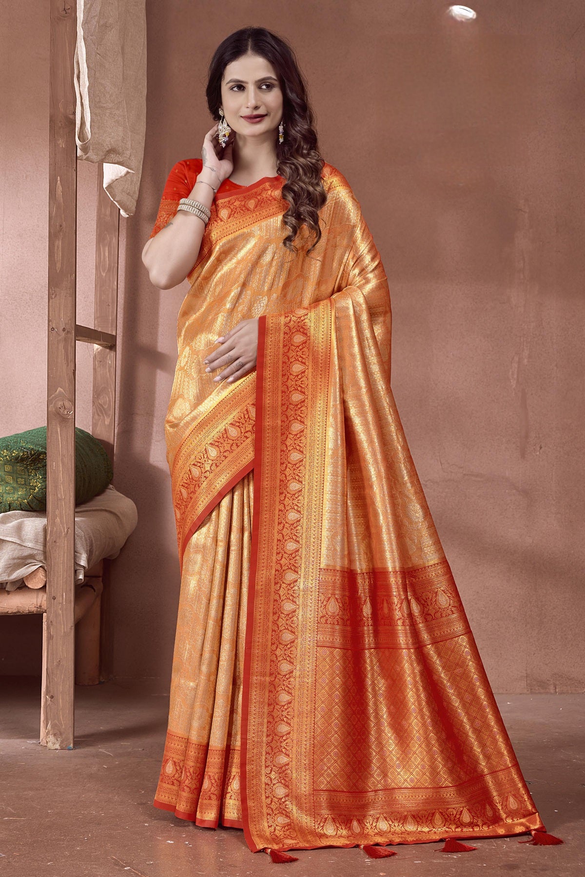 Light Weight Silk Blend Sarees With Contrasting Border