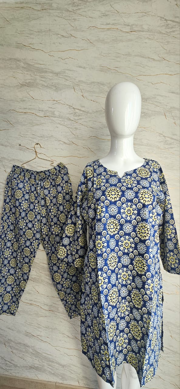 Cotton coord set..with trendy floral foliage patterns and perfect for the summer