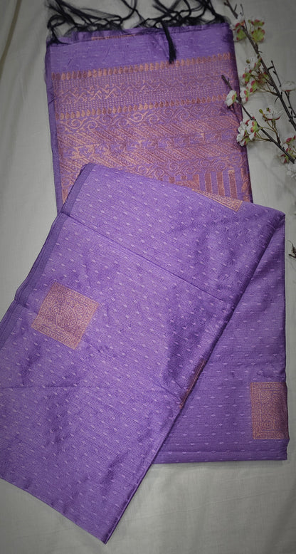 Zari Slub Fabric Saree In A Purple Shade