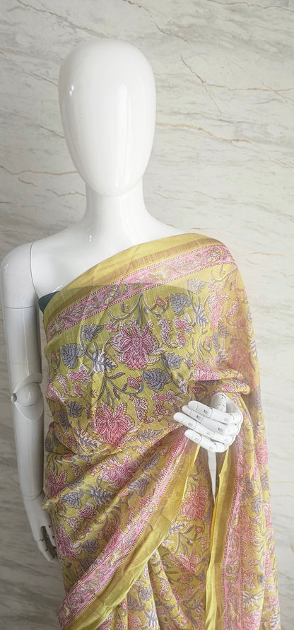 Semi spun cotton sarees perfect for daily wear.