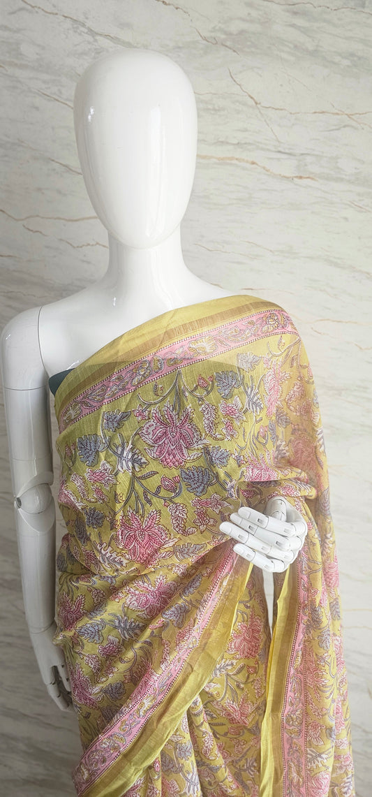Semi spun cotton sarees perfect for daily wear.