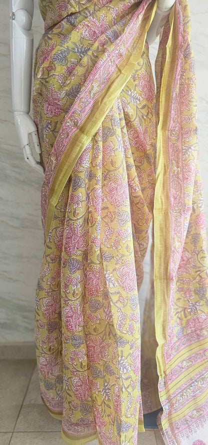 Semi spun cotton sarees perfect for daily wear.
