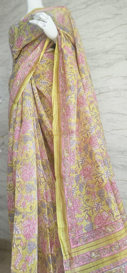 Semi spun cotton sarees perfect for daily wear.