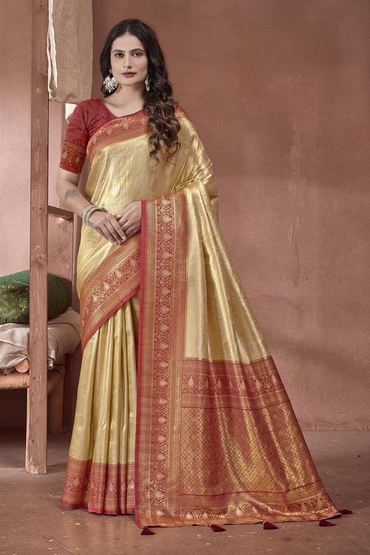 Light Weight Silk Blend Sarees With Contrasting Border